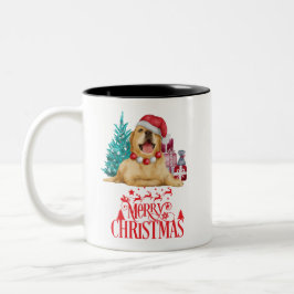 Niedlicher Weihnachtshund Zweifarbige Tasse