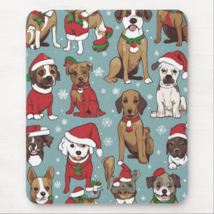 Niedlicher Weihnachtshundverlauf Mousepad