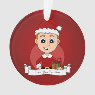 Niedlicher Weihnachtsjunge mit Ingwerhaar Ornament