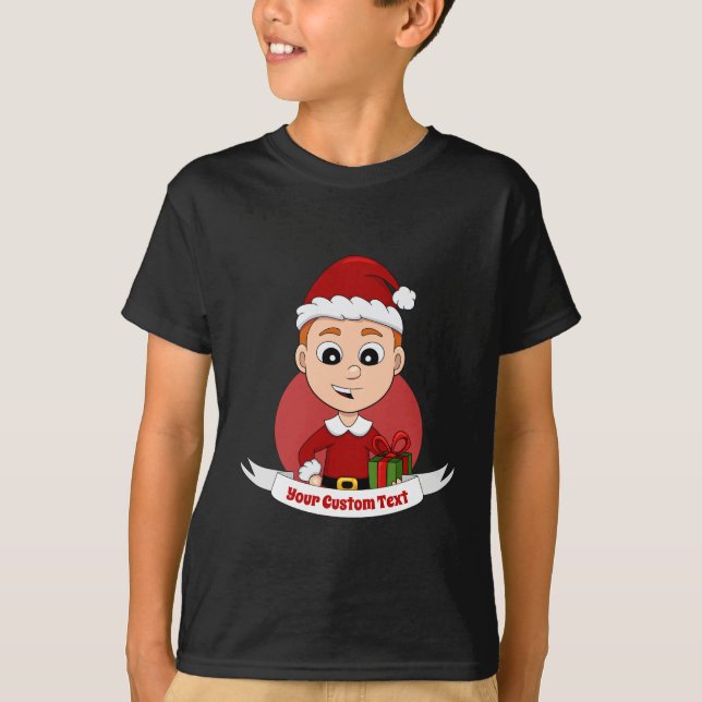 Niedlicher Weihnachtsjunge mit Ingwerhaar T-Shirt (Vorderseite)