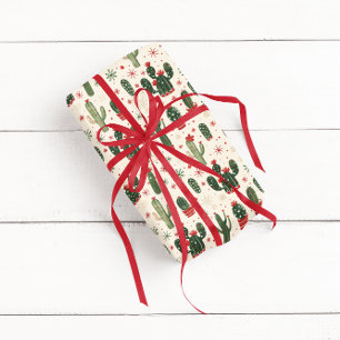 Niedlicher Weihnachtskaktus Desert Geschenkpapier