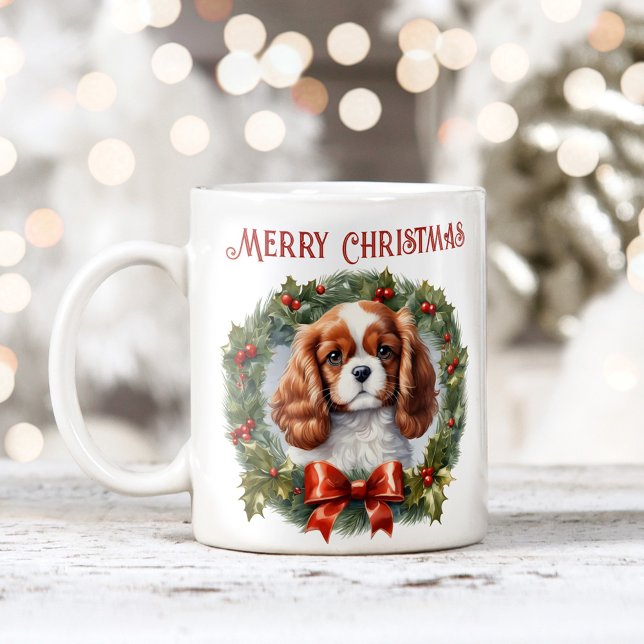 Niedlicher Weihnachtskalender Hund Lover Tasse (Cute Christmas Cavalier Dog Lover Mug)