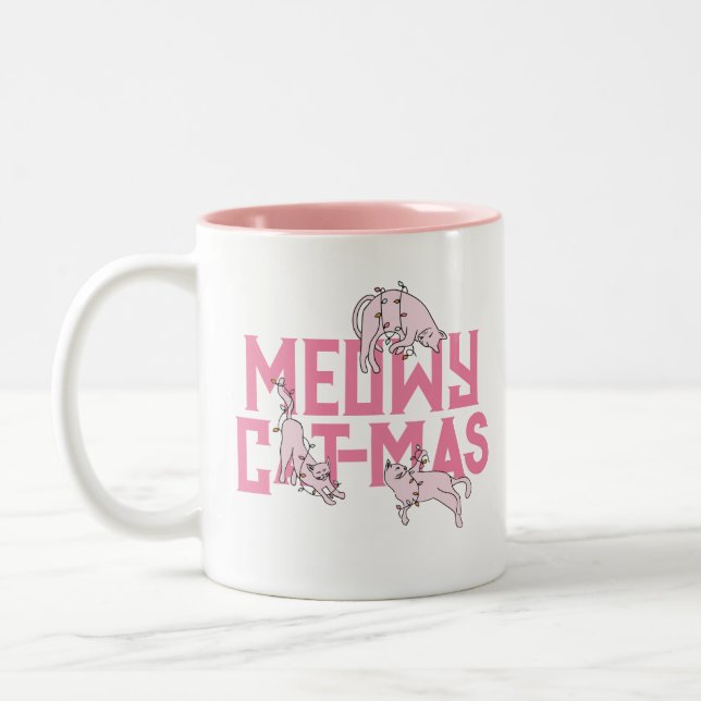 Niedlicher Weihnachtskalender Zweifarbige Tasse (Links)