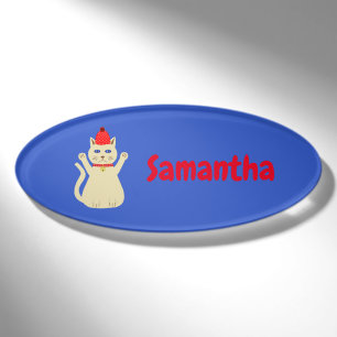Niedlicher WeihnachtskatzenIndividuelle Name Namenschild