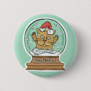 Niedlicher Weihnachtskatzknopf Button