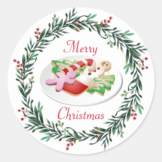Niedlicher Weihnachtskochpaketierung Runder Aufkleber (Vorderseite)
