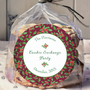 Niedlicher Weihnachtskochtausch Party Individuelle Runder Aufkleber