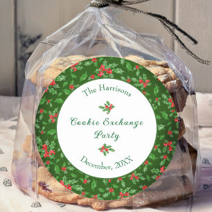 Niedlicher Weihnachtskochtausch Party Individuelle Runder Aufkleber