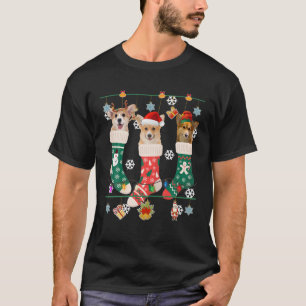 Niedlicher Weihnachtskorgi in Sock Xmas Rentier Sa T-Shirt