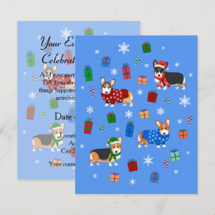 Niedlicher Weihnachtskorgis in Hats & Sweaters Einladung
