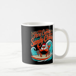 Niedlicher Weihnachtskrab Pub Weihnachtsmannmütze Kaffeetasse