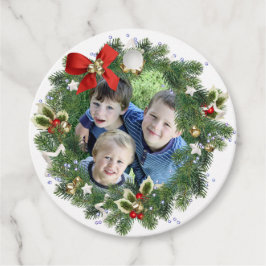 Niedlicher Weihnachtskranz Foto Rahmen Weihnachtsg Geschenkanhänger