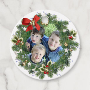 Niedlicher Weihnachtskranz Foto Rahmen Weihnachtsg Geschenkanhänger