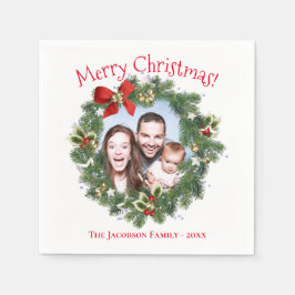 Niedlicher Weihnachtskranz Foto Serviette