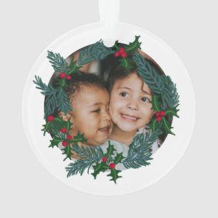 Niedlicher Weihnachtskranz, individualisierbares F Ornament