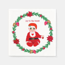 Niedlicher Weihnachtskranz Serviette