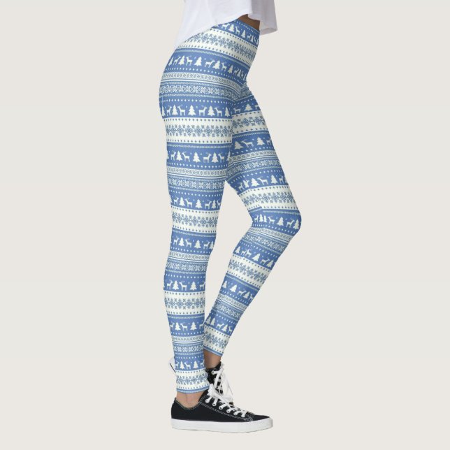 Niedlicher Weihnachtskraut Strick Urlaub Neue Jahr Leggings (Rechts)