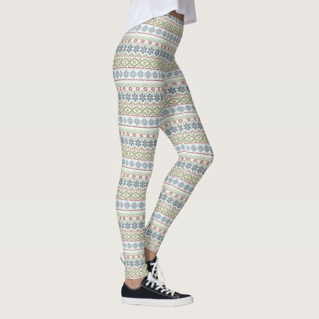 Niedlicher Weihnachtskraut Strick Urlaub Neujahrsw Leggings (Rechts)