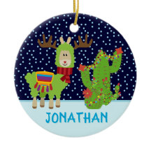 Niedlicher Weihnachtslama mit Namen