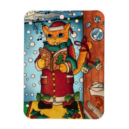 Niedlicher Weihnachtslieder Cat Magnet