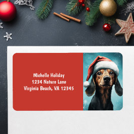 Niedlicher Weihnachtslieder Dackel Weihnachten Adressaufkleber