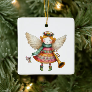 Niedlicher Weihnachtsmann Art Angel Keramikornament