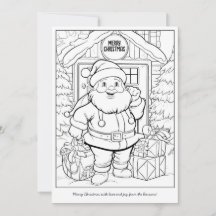 Niedlicher Weihnachtsmann bei Zuhause Art Colour W