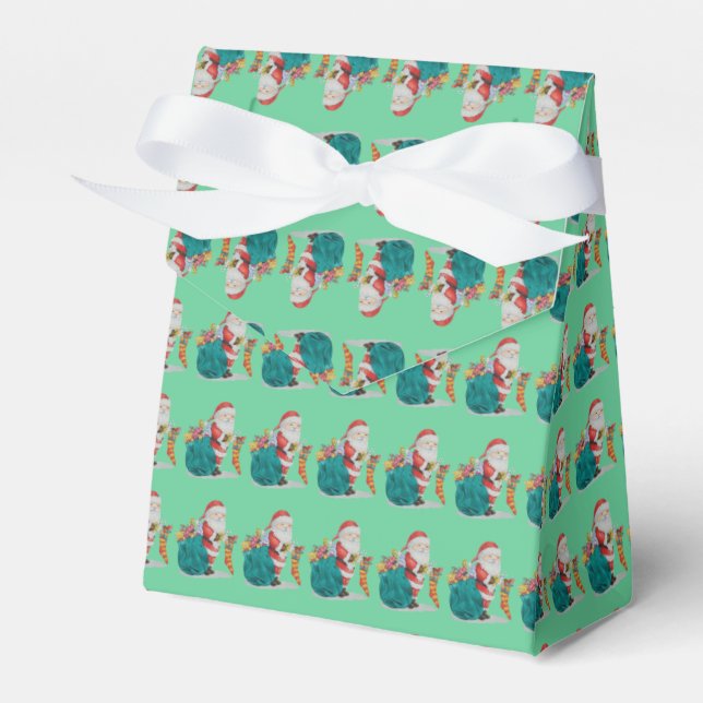 niedlicher Weihnachtsmann bereit Geschenkschachtel (Vorderseite)