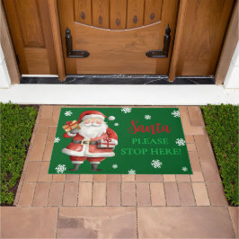 Niedlicher Weihnachtsmann Bitte halten Sie hier an Fußmatte