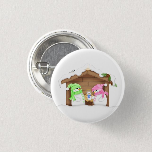 Niedlicher Weihnachtsmann Button (Vorne & Hinten)