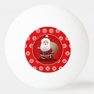 Niedlicher Weihnachtsmann-Cartoon Tischtennisball