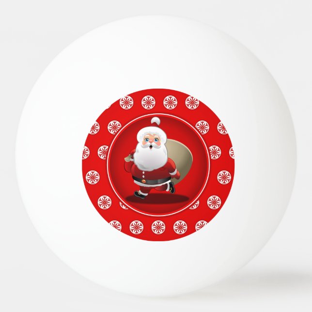 Niedlicher Weihnachtsmann-Cartoon Tischtennisball (Vorderseite)