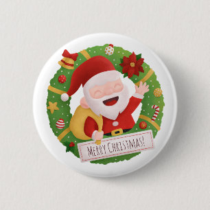 Niedlicher Weihnachtsmann-Claus Button