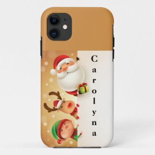 Niedlicher Weihnachtsmann, Elf und Rentiere Person Case-Mate iPhone Hülle