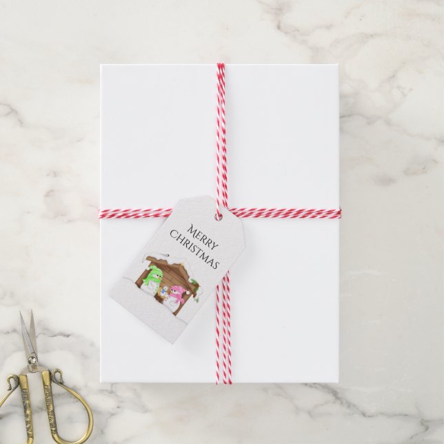 Niedlicher Weihnachtsmann Geschenkanhänger (Mit Garn)