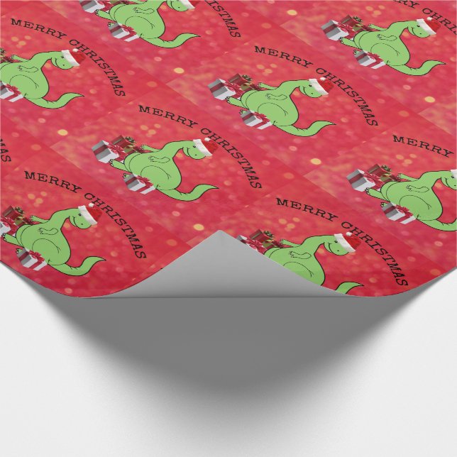 Niedlicher Weihnachtsmann Geschenkpapier (Ecke)