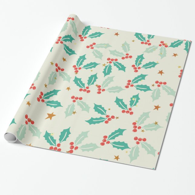 Niedlicher Weihnachtsmann Geschenkpapier (Ungerollt)
