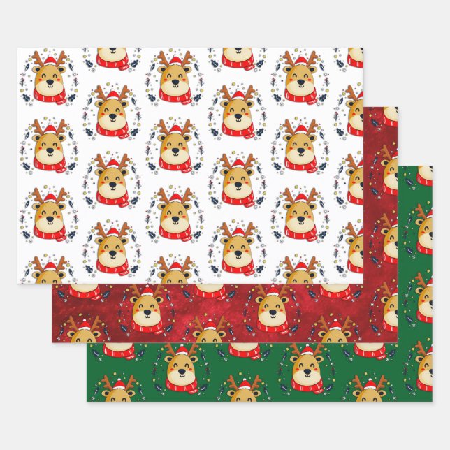 Niedlicher Weihnachtsmann Geschenkpapier Set (Set)