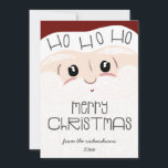 Niedlicher Weihnachtsmann Gesicht Ho Ho Ho Frohe W Feiertagskarte<br><div class="desc">Niedliche Weihnachtskarten - mit meinem handgezeichneten Kunstwerk eines fröhlich santa Gesichts mit flauschigen Bart und Schnurrbart, klassischem roten Hut und Santa wäre ohne seine blinkenden Augen und rosigen Wangen nicht komplett! Ein spielerischer Schriftart sagt, wie er über den Hut und fröhliche Weihnachten in seinem Bart. Auf der Kartenrückseite zeichne der...</div>