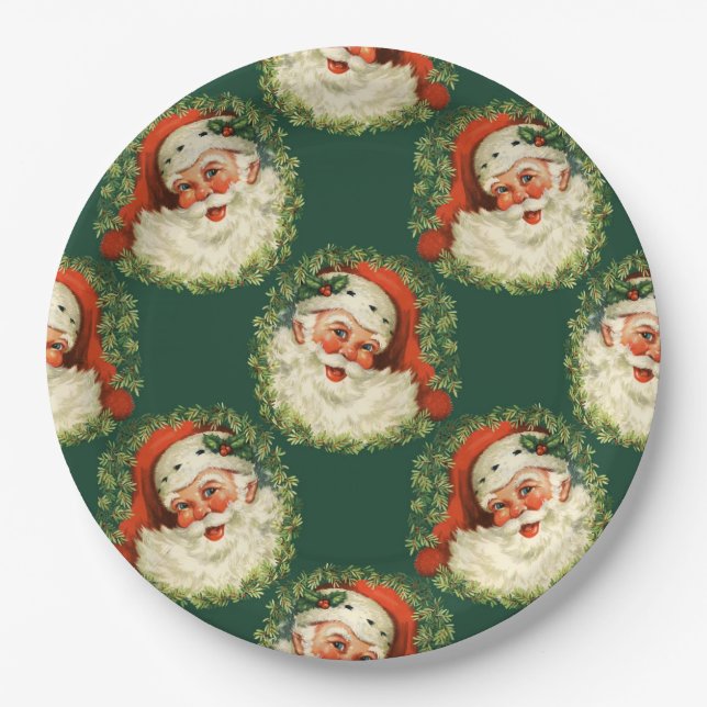 Niedlicher Weihnachtsmann glücklich Weihnachten    Pappteller (Vorderseite)
