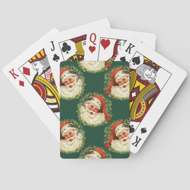 Niedlicher Weihnachtsmann glücklich Weihnachten   Spielkarten (Rückseite)