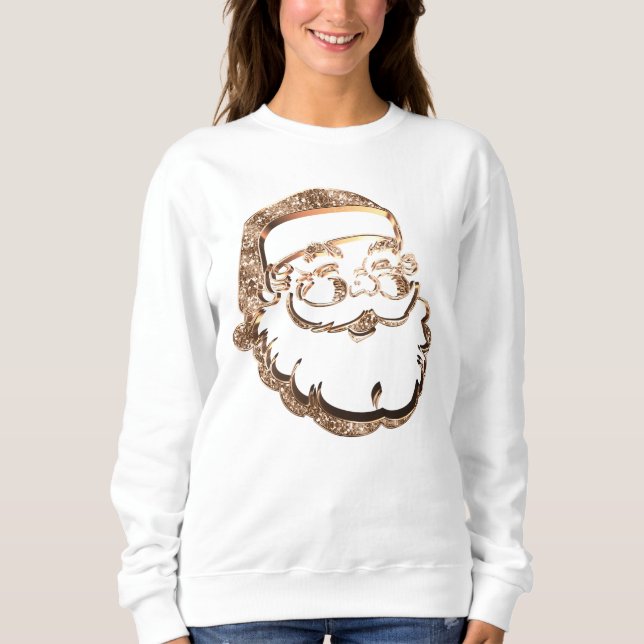Niedlicher Weihnachtsmann Gold Vater Weihnachten Sweatshirt (Vorderseite)