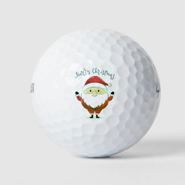 Niedlicher Weihnachtsmann Golfball (Vorderseite)