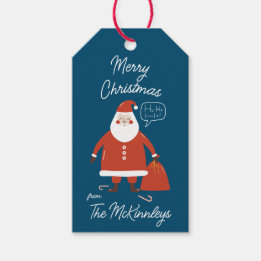 Niedlicher Weihnachtsmann Ho Ho Ho Ho individuell  Geschenkanhänger