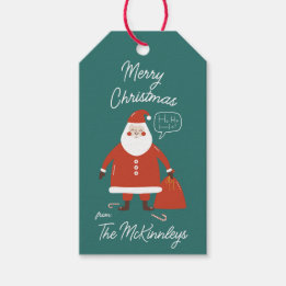 Niedlicher Weihnachtsmann Ho Ho Ho Ho individuell  Geschenkanhänger