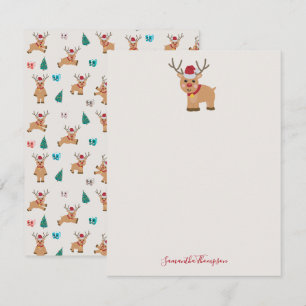 Niedlicher Weihnachtsmann-Individuelle Name Mitteilungskarte