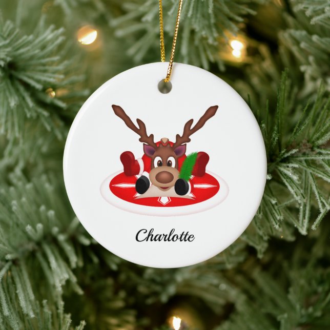 Niedlicher Weihnachtsmann Keramik Ornament (Baum)