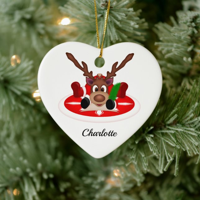 Niedlicher Weihnachtsmann Keramik Ornament (Baum)