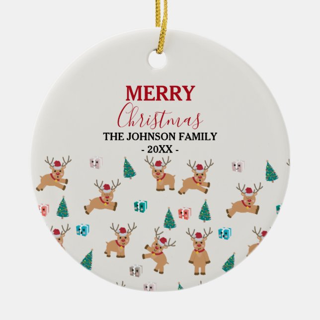 Niedlicher Weihnachtsmann Keramik Ornament (Vorne)