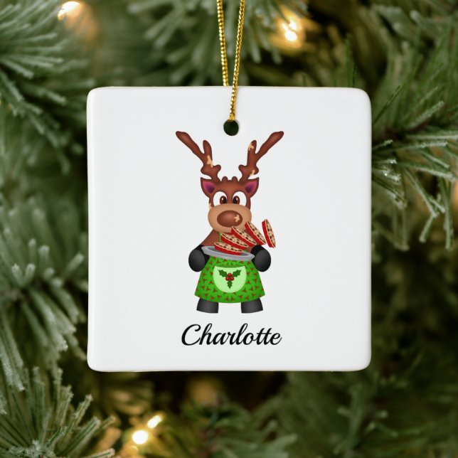 Niedlicher Weihnachtsmann Keramikornament (Baum)